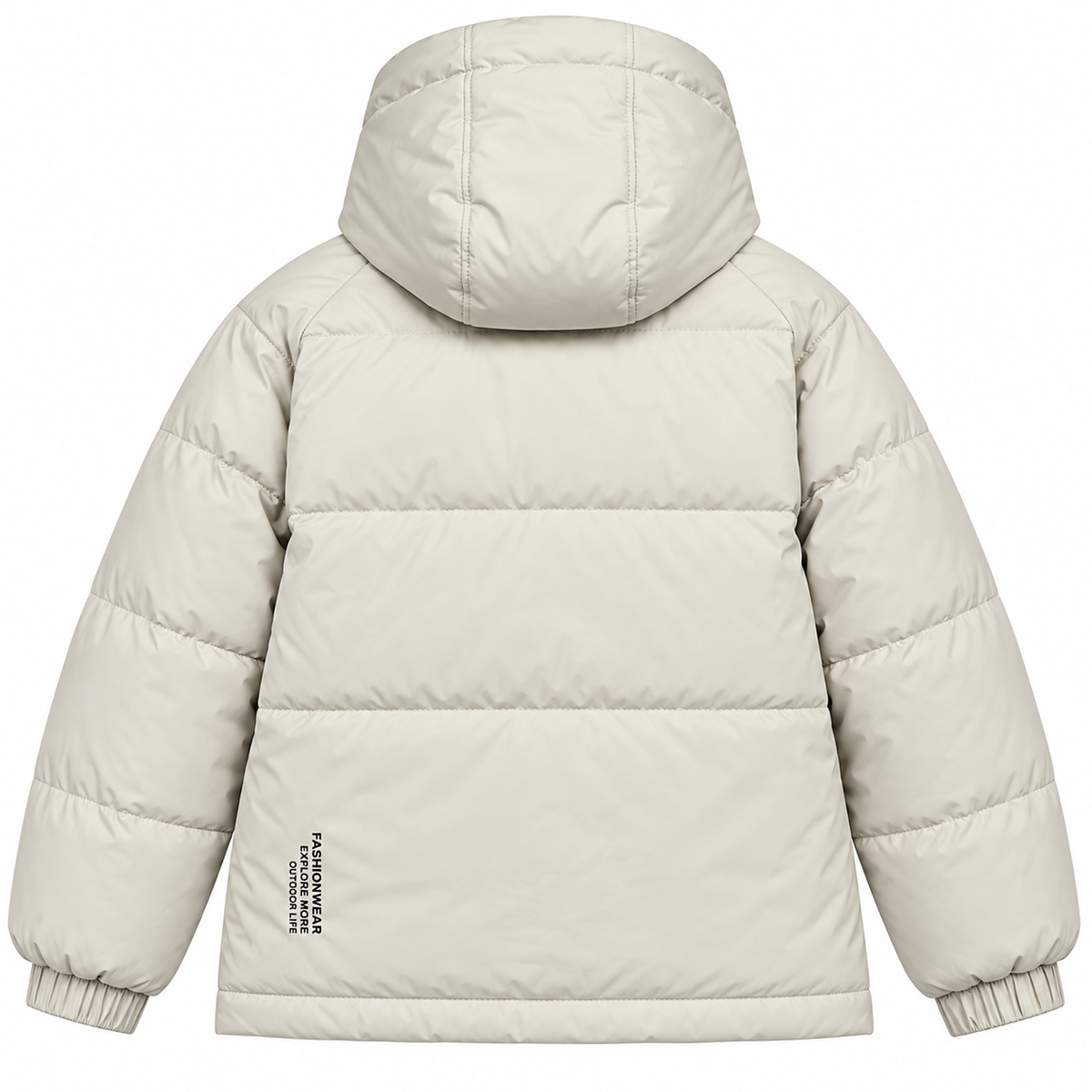 Men’s Waterproof Puffer Jacket Hooded Warm Windproof Winter Coat – Ivory, Grey & Black