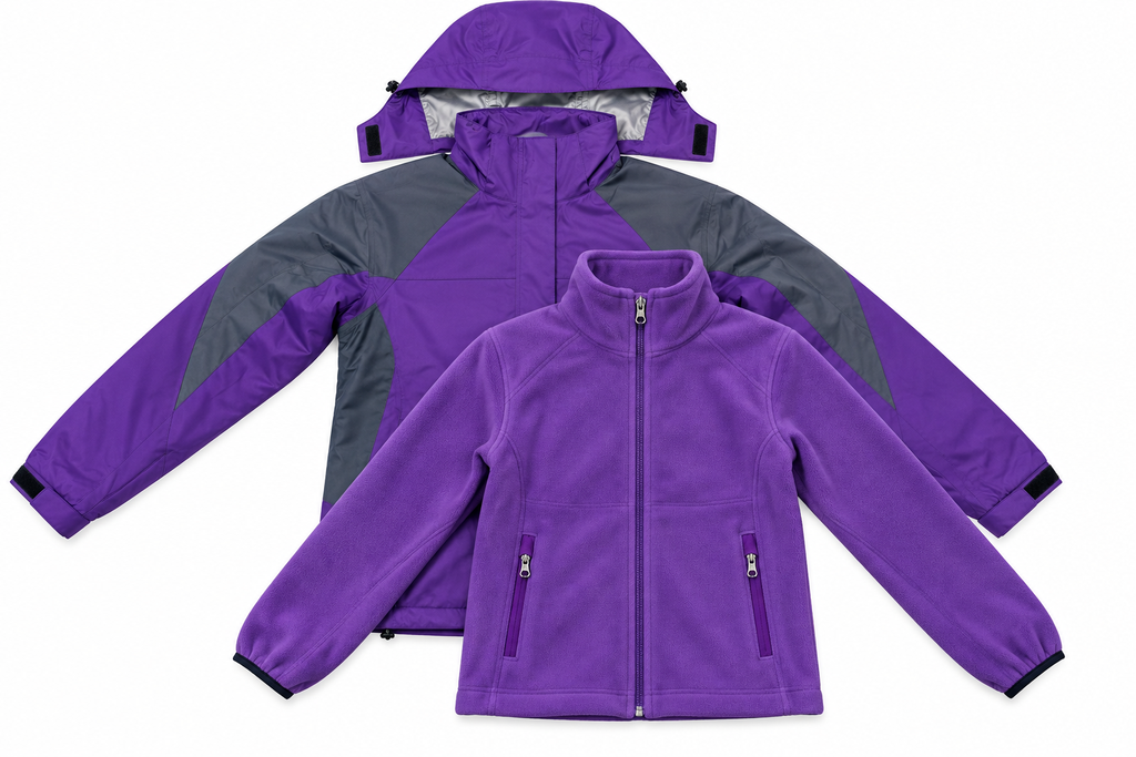unisex 3 in 1 hooded jacket with removable fleece lining & zip pockets – 6 color