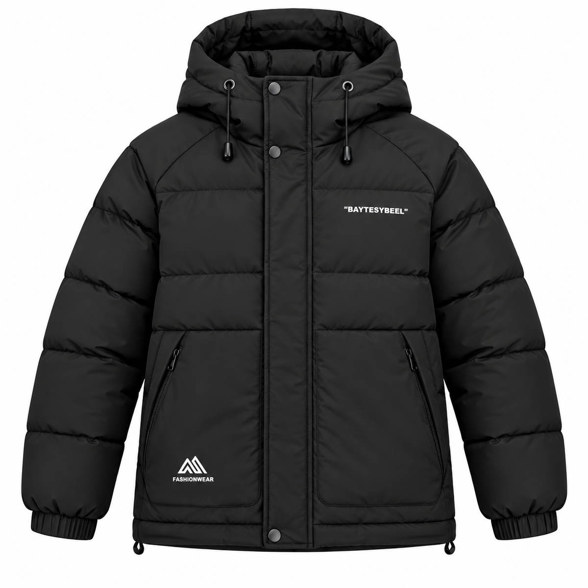 Men’s Waterproof Puffer Jacket Hooded Warm Windproof Winter Coat – Ivory, Grey & Black
