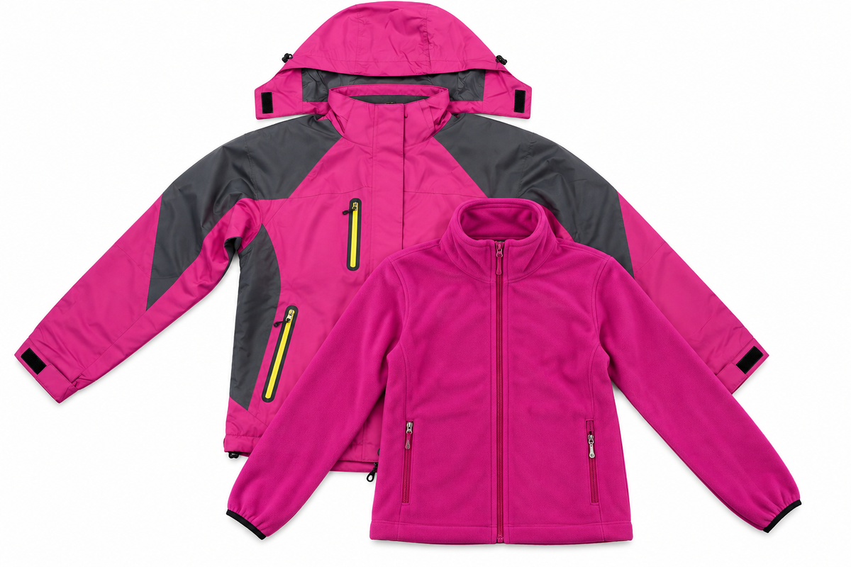 unisex 3 in 1 hooded jacket with removable fleece lining & zip pockets – 6 color